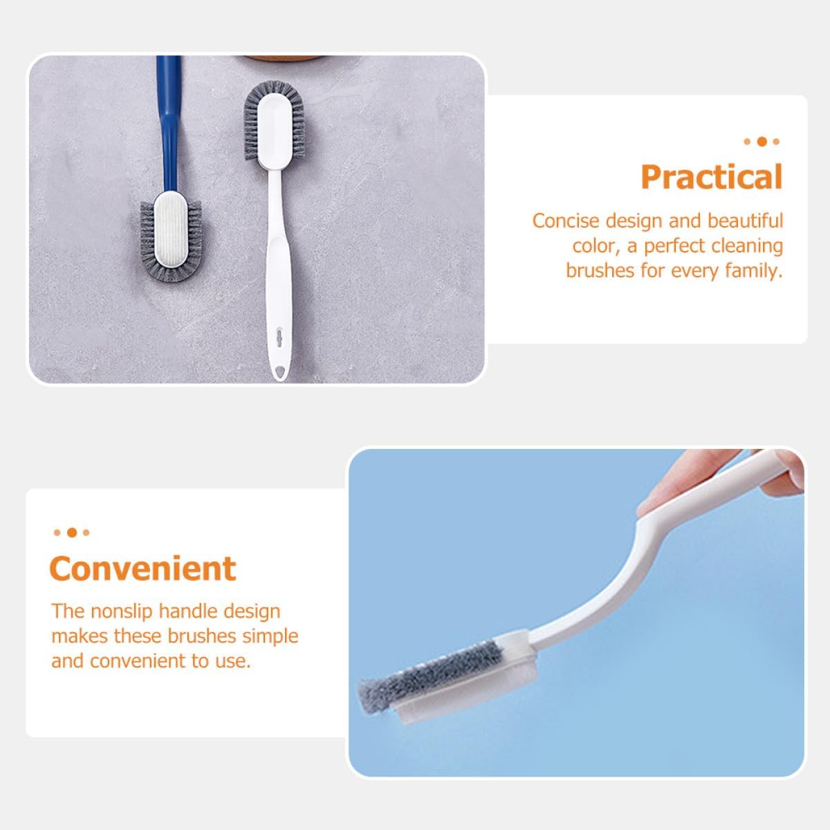 TIDTALEO Household Cleaning Brush for Shoes and Laundry White Soft Bristle Plastic Washing Brush Tool for Shoe Care and Bathroom Cleaning