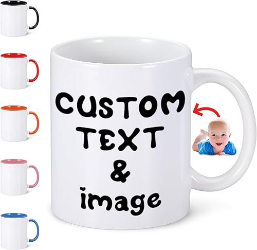 Taza de café personalizada, taza personalizada, diseña tu propio con nombre de texto fotográfico, regalos de cumpleaños personalizados de Navidad
