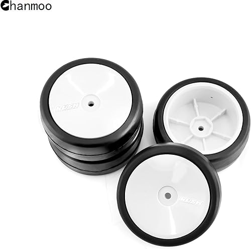 Miniatura 8 de 110 RC Rally Racing Neumáticos y ruedas de plástico duro, llantas de 0.472 in, buje hexagonal OD 2.559 in neumáticos de deriva para escala 110 RC On