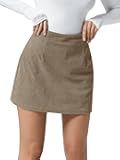 Womens Corduroy Mini Skirt High Waisted Basic Casual A-line Short Fall Winter Skirts
