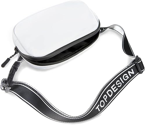 TOPDesign Riñonera para mujeres y hombres, bolsa cruzada para cinturón con cremalleras YKK resistentes al agua, bolsa para el trasero con correa