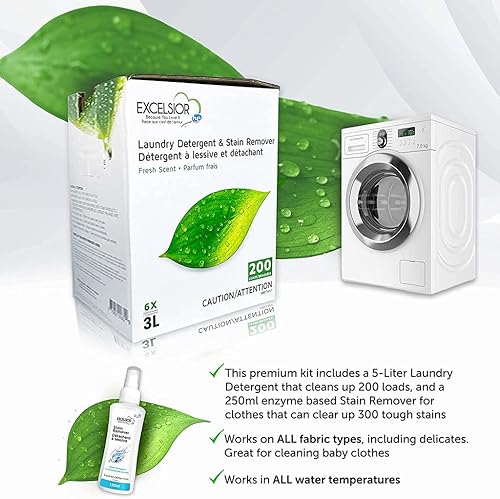 Miniatura 3 de Excelsior Detergente para ropa con quitamanchas - Líquido concentrado - Aroma fresco - Ecológico, biodegradable, libre de disolventes y fosfatos