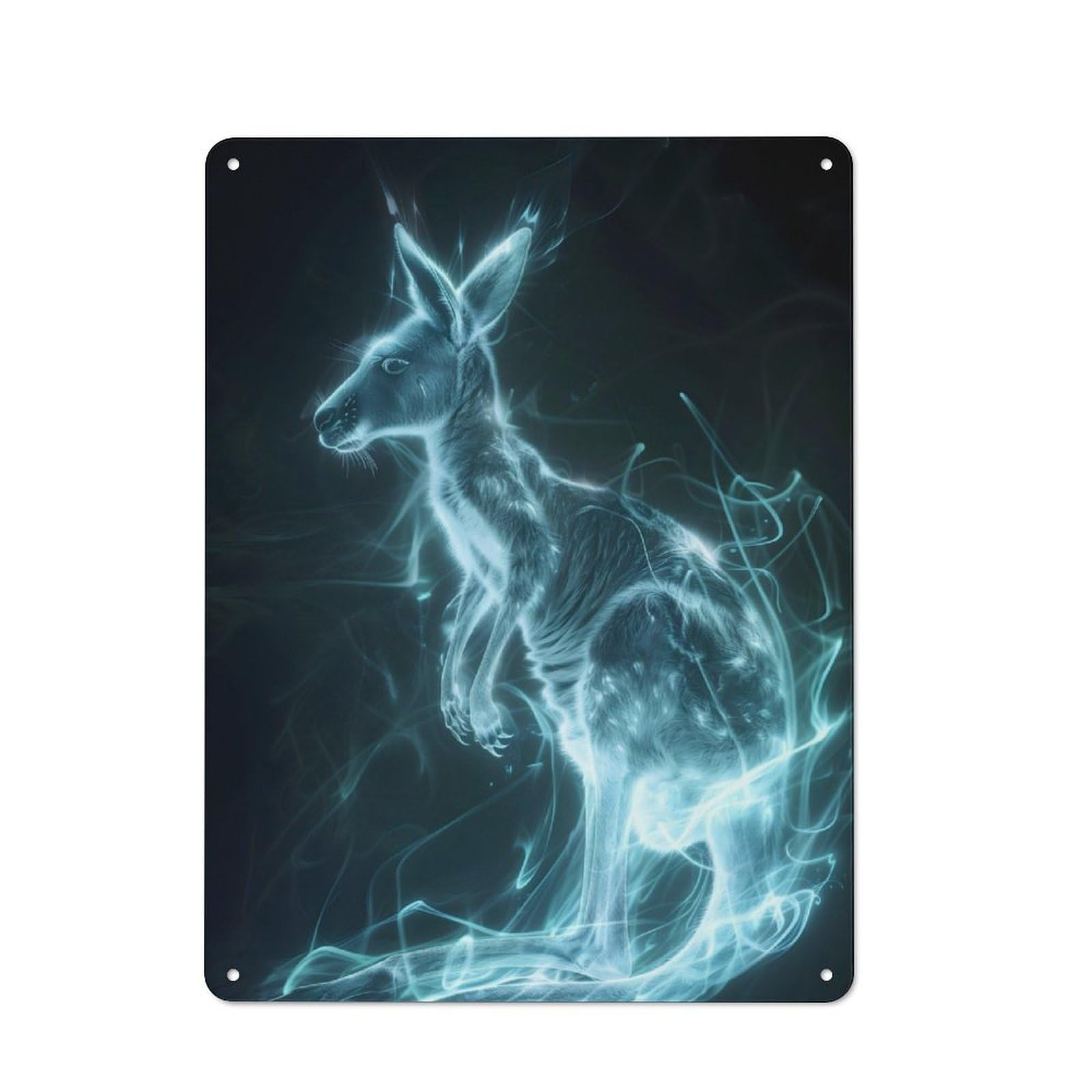Junmoney Luminous Kangaroo Hop Metal Sign 40X30cm With For Workshop Wall, Rustic Decor, For Collectors Decorating Workshops And Hobby Rooms