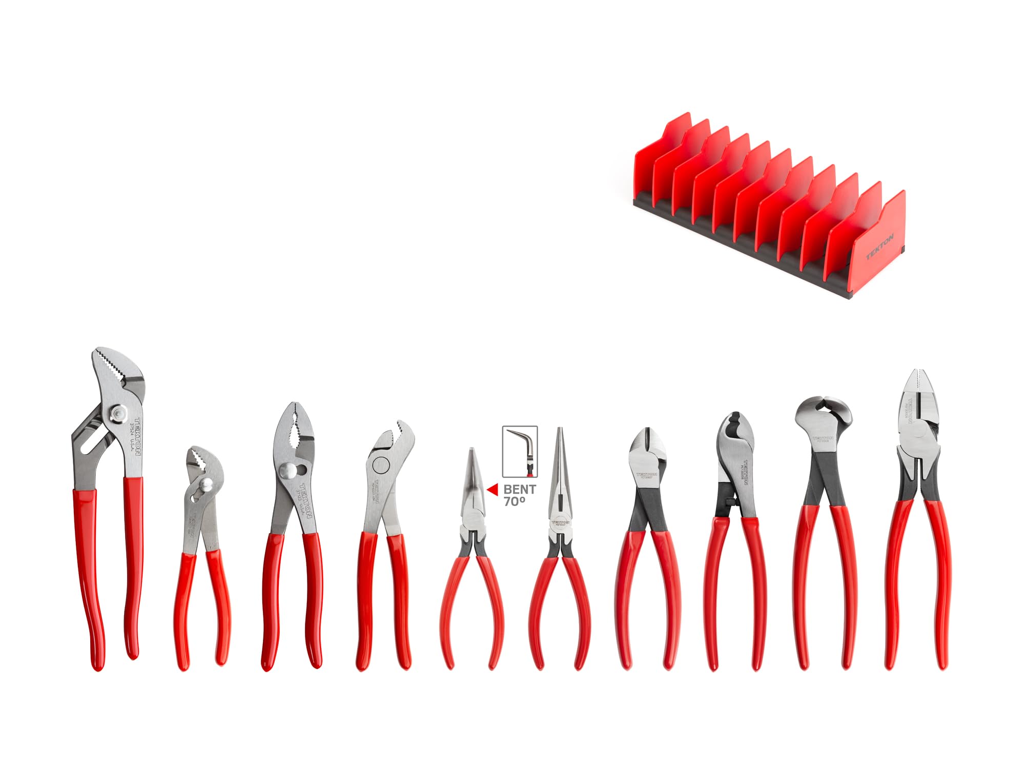TEKTON Gripping and Cutting Pliers Set with Rack (10-Piece) | PLR99201