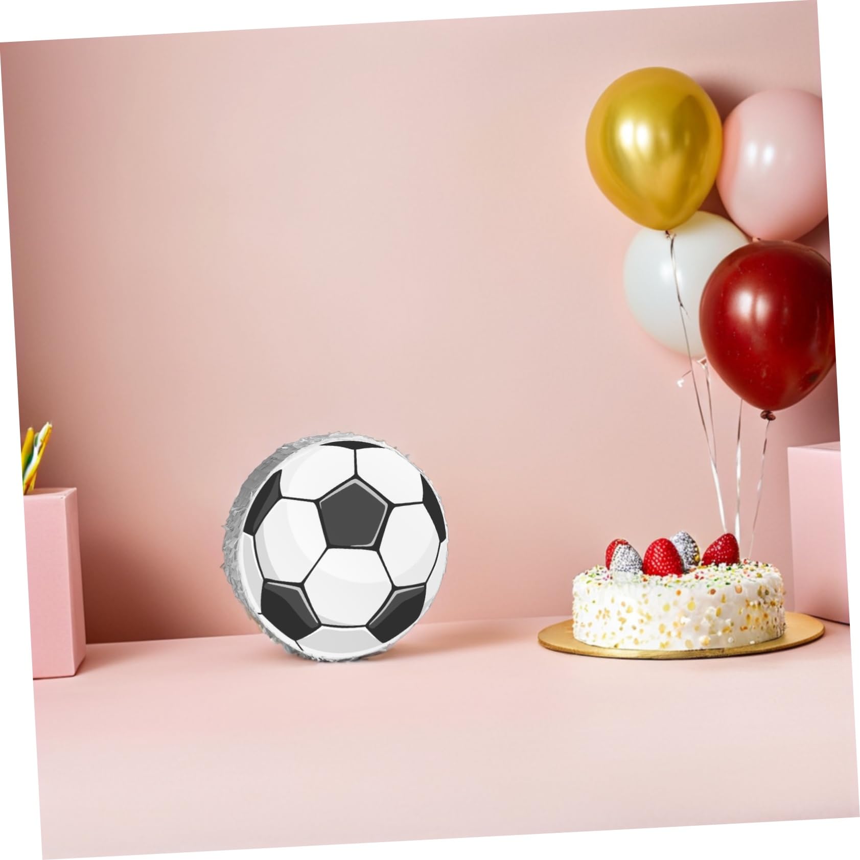 UKCOCO Piñata de Fútbol de Balón de Fútbol para Fiesta de Cumpleaños con Antifaz para Fiesta y Decoración Festiva