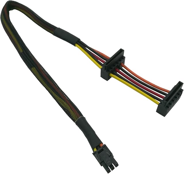 COMeap HDD SATA Power Cable Replacement Right-angle SATA 15 Pin x2 to Mini 6 Pin ATX Adapter for Dell Inspiron 3653 3650 Series Compatible Part No. GP2JM 14.5-inch(37cm)