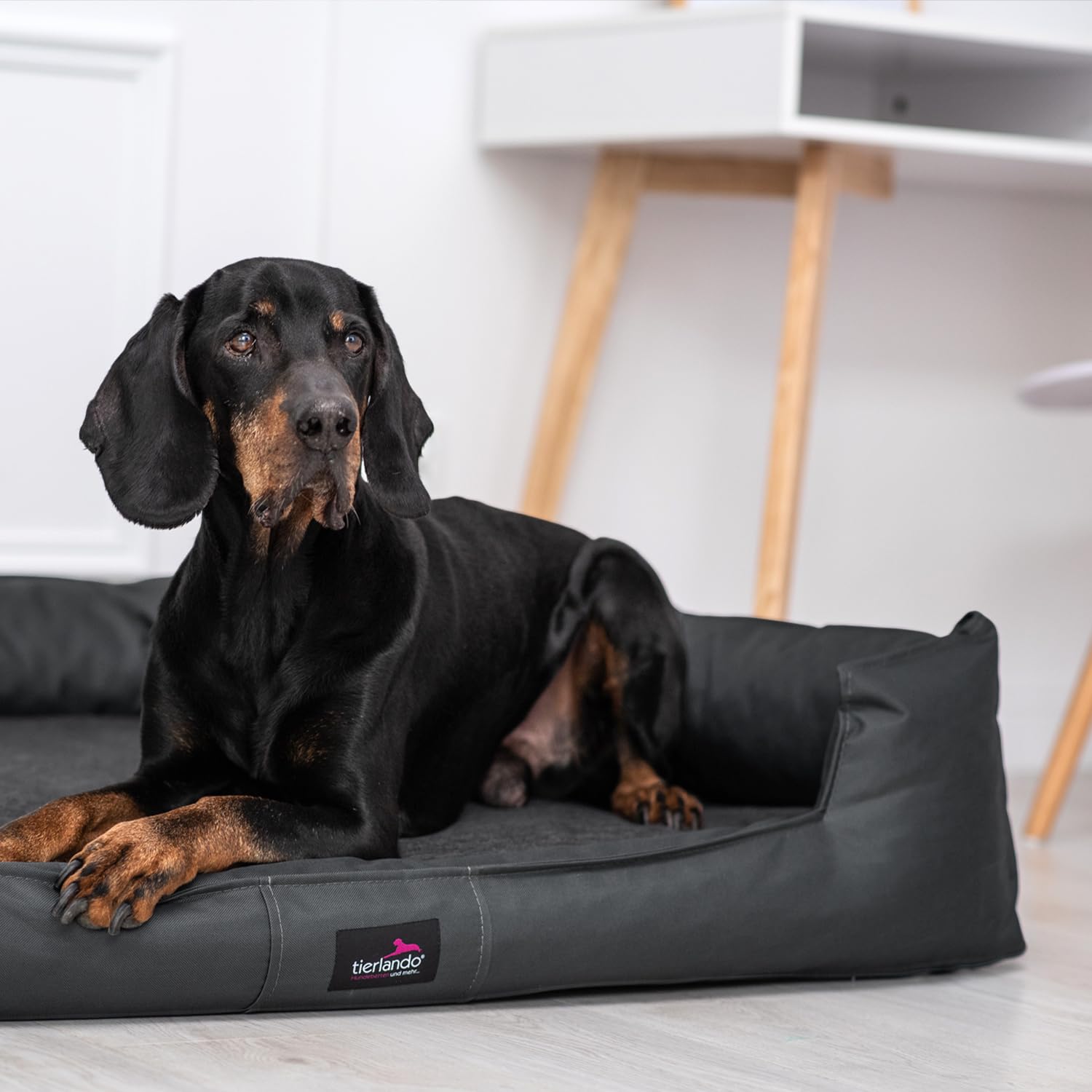 tierlando® Orthopädisches Hundebett Goofy für große Hunde XL bis XXXL mit waschbarerem Polyester-Bezug, ideal bei Gelenkproblemen Größe: 110x90cm | Farbe: 02 Graphit