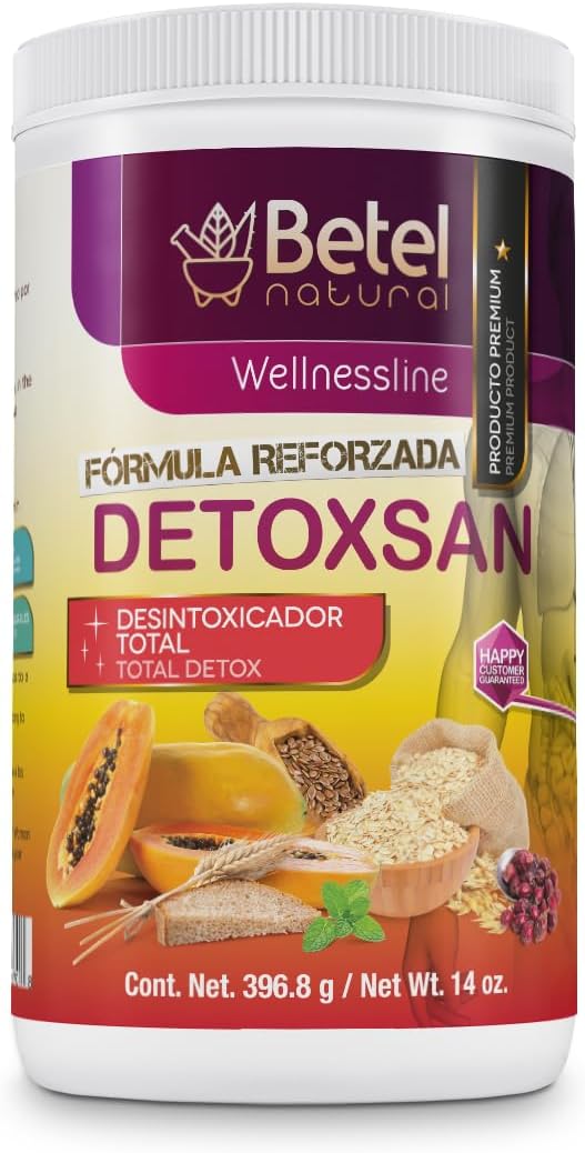 Detoxsan Total Detox Powder - Healthy Easy Cleansing/Desintoxicacion Natural para Todo - Betel Natural 14 Ounce