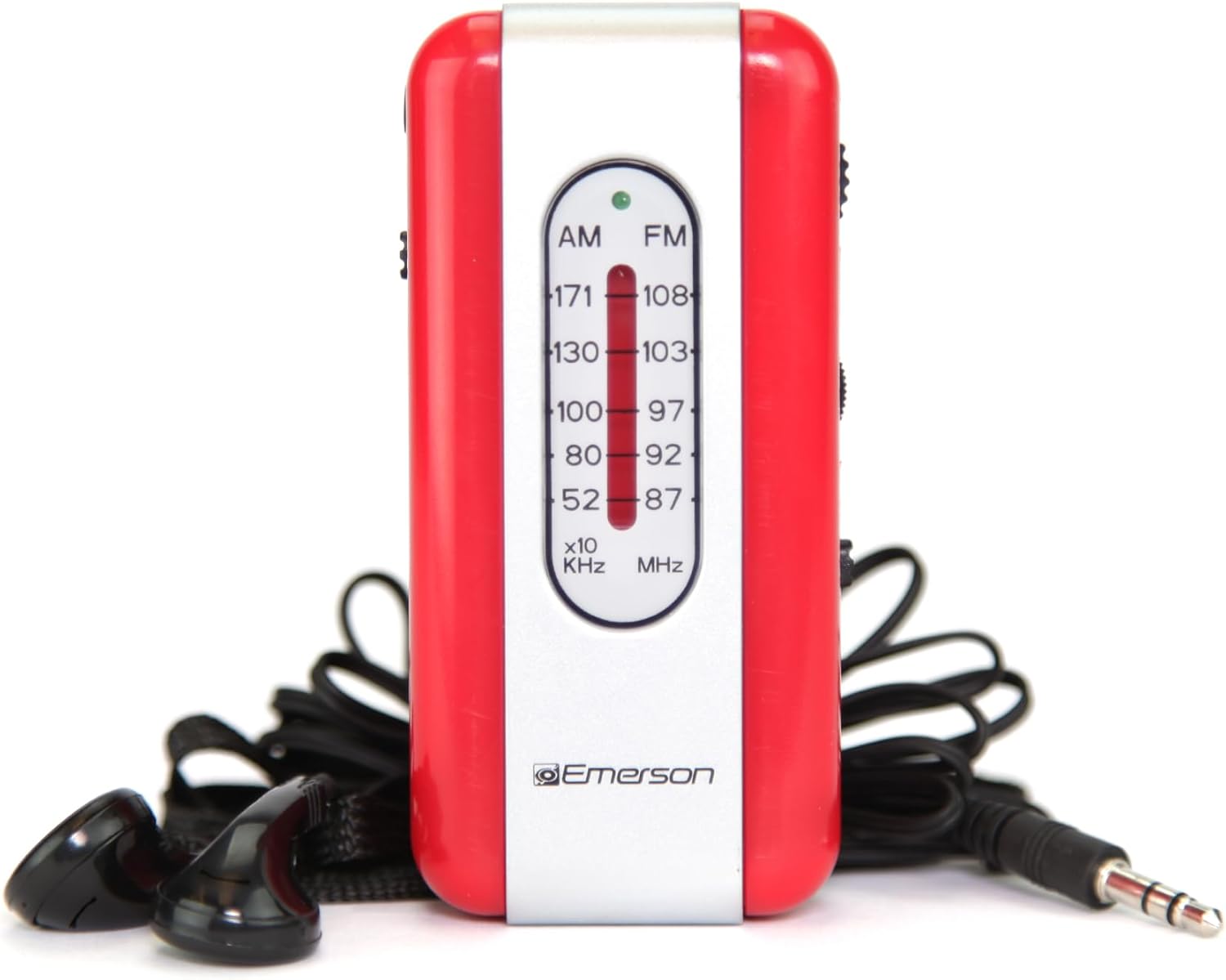 Emerson ER-7002 Portable AM/FM Radio with Included Earbuds, Compact and Lightweight Design, Built-in Speaker, 3.5mm Headphone Jack, and Easy Tuning – Perfect for On-the-Go Listening and Travel