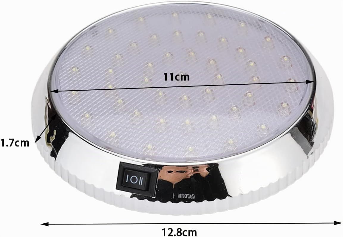 4 luci da soffitto a 46 LED, da 12 V, per interni camper, roulotte, illuminazione interna con interruttore ON/OFF, luci spot per interni per camper, veicoli, rimorchi, barche