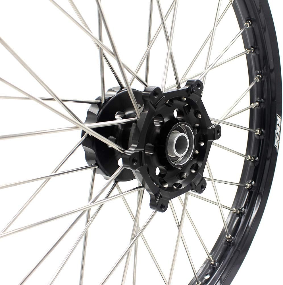KKE 21/19 MX Wheels Set For SUZUKI RM125 1996-2008 RM250 1996-2008 Black Hubs