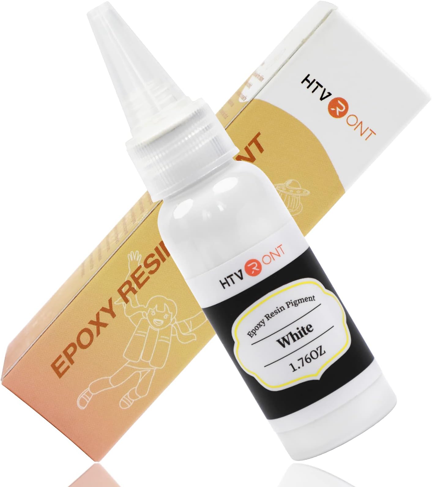 HTVRONT White Resin Pigment Paste - 1.76oz/50ml White Epoxy Dye, Higher Concentrated & Easy to Mix Epoxy Pigment for Resin Coloring, Ocean Waves and Water Effects