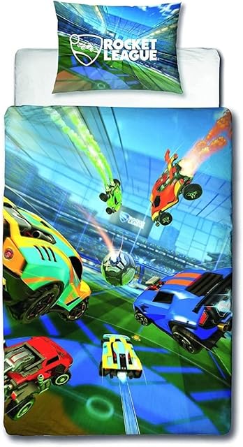 Rocket League Official Single Duvet Cover | Blue Reversible 2 Sided Bedding Duvet Cover, Ready Design, Polycotton