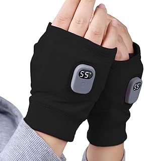 フィンガーレス ヒーター グローブ、USB ヒーター グローブ, 作業用手袋, 冬用暖かい手袋タッチスクリーン 3 スピード調整可能 - ヒートグローブ,電熱作業用手袋, 男性用薄型加熱手袋女性用電気手袋冬用加熱手袋、急速加熱