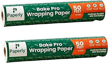Bake Pro Butter Paper Roll | 15 Metre / 50 Feet | Food-Grade Baking & Wrapping Paper | Non-Stick & Heat Resistant | 45 GSM | Ideal for Baking, Cooking & Food Wrapping | (Pack of 2)