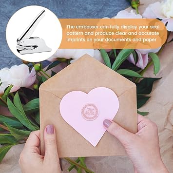 Book Embosser Embosser Stamp Library Stamp Hand-Held Embossing Stamps Embossers Stamps Your Own Text or Logo Design for Books Business Cards (Color:Silver)