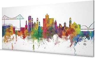 Middlesbrough England Skyline Box Canvas Print -2641