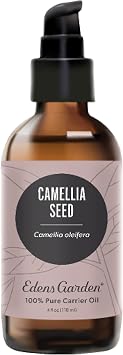 Edens Garden Camellia Seed Carrier Oil- 100% Pure Premium Cold Pressed & Hexane Free, Natural Moisturizer for Face, Skin, Hair, Scalp & Nail Care, Diluting Essential Oils & Massage 118 ml 4 fl oz