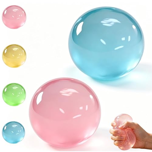 Coconut Oil Stress Ball, Slow Rising Coconut Oil Squishy, 2026 New Coconut Oil Stress Ball, Non-Sticky Easy to Clean Improving Focus Easing Tension (Blue+Pink)