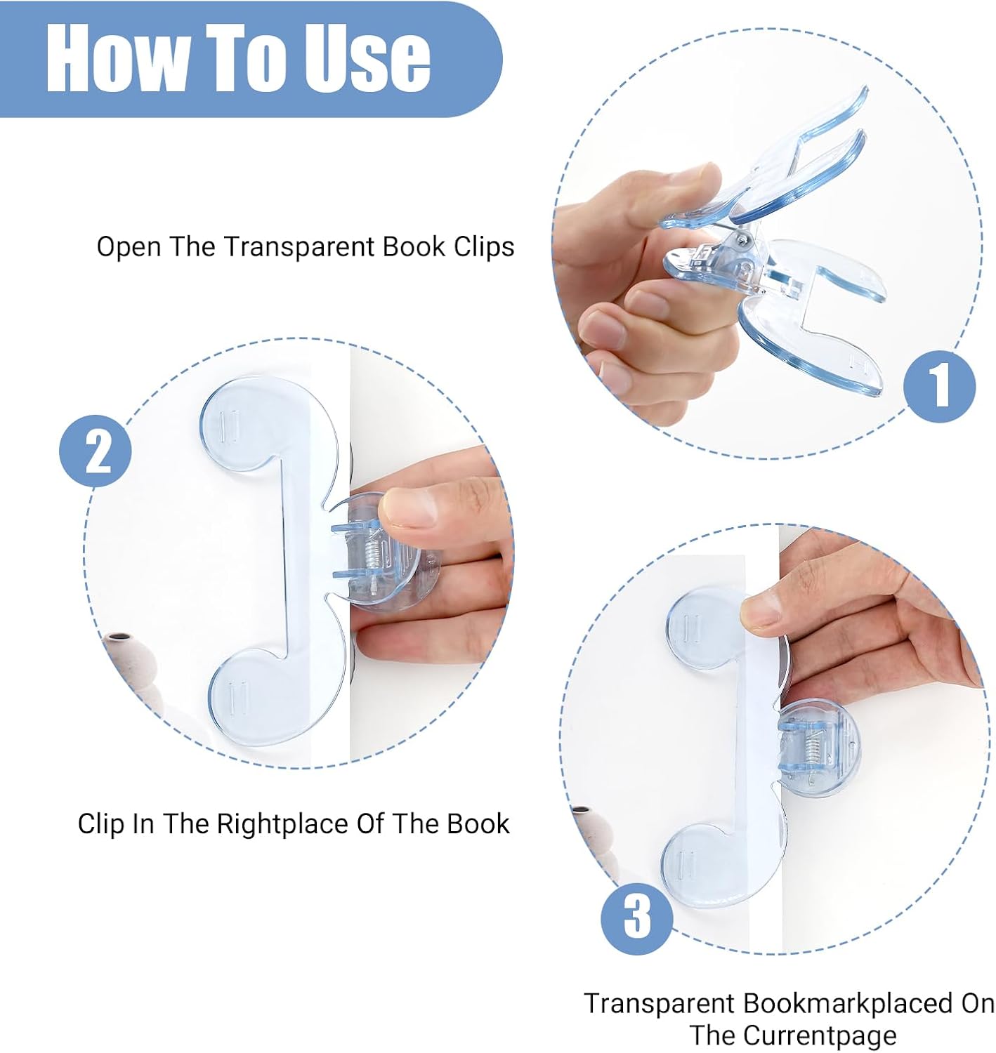 Book Clip, 2 Pcs Book Page Holders for Reading, Transparent Books Clip Adopts 12° Scientific Rack, Lightweight Books Clips, Reading Accessories for Teaching and Fixing Manuscripts image 5
