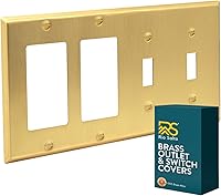 Vista 39 de Rio Salto BRASS - Placa de pared de metal dorado para interruptor de luz, placa de pared para receptáculo, cubiertas basculantes de 1 banda, latón