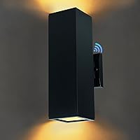 Vista 11 de Luces de pared para exteriores, luces LED RGB del anochecer al amanecer, IP56 de aluminio negro antioxidante, impermeable, montaje de pared