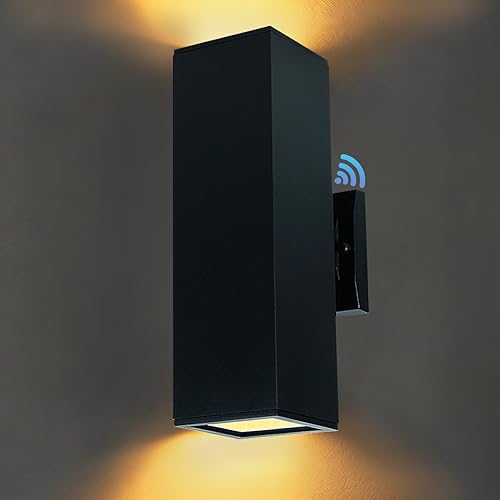 Miniatura 11 de Luces de pared para exteriores, luces LED RGB del anochecer al amanecer, IP56 de aluminio negro antioxidante, impermeable, montaje de pared