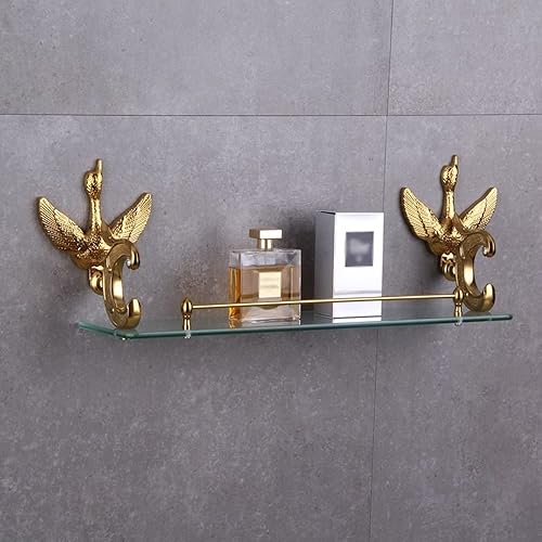Miniatura 2 de BAHELS Estante de cristal de cisne para ducha, juego de accesorios de baño, montaje en la pared, 19.7 in, soporte de una sola capa, organizador de