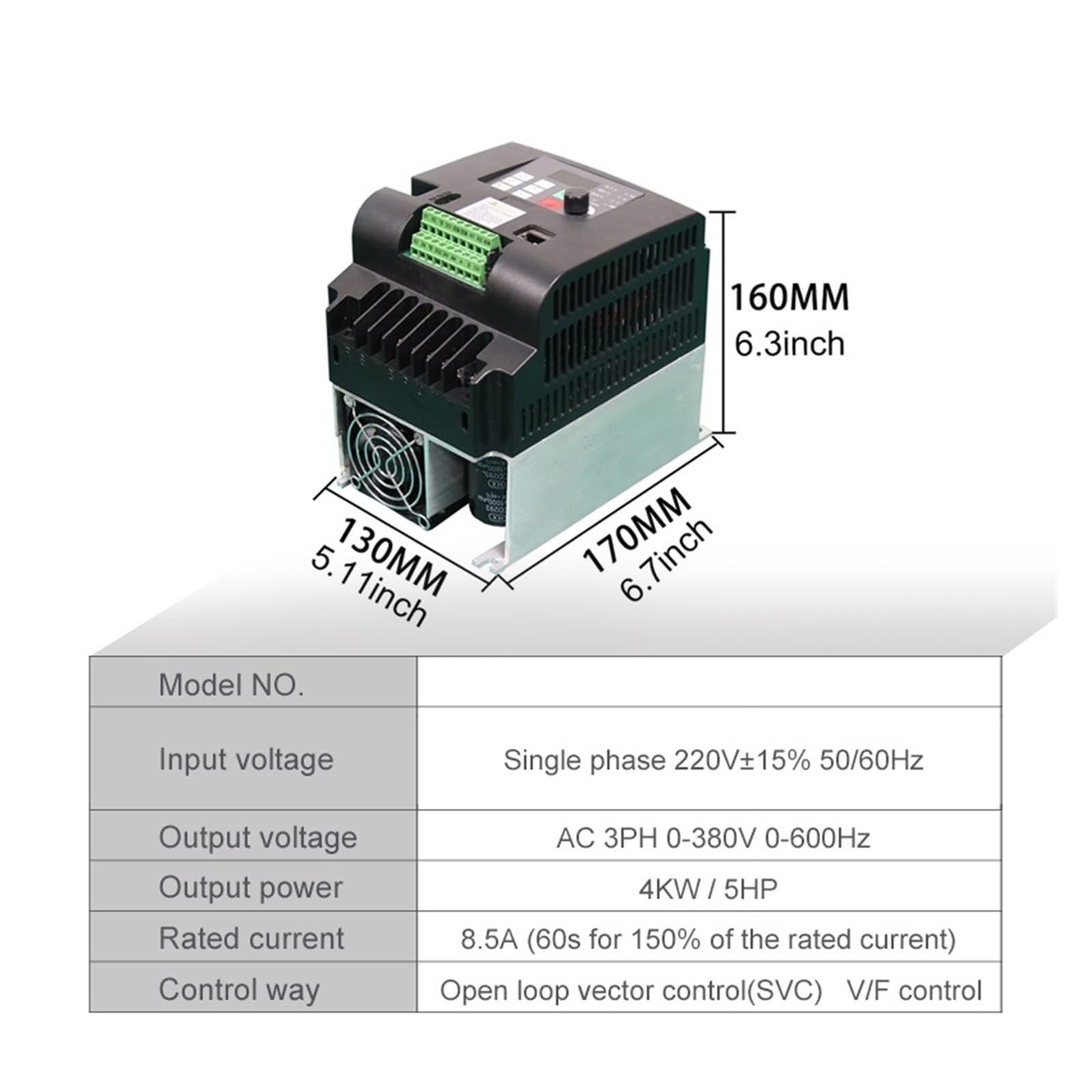 Variador De Frecuencia 5,5 kW 7,5 kW 220 Wielofunkcyjny przemiennik częstotliwości VFD do silnika trójfazowego Kompaktowa konstrukcja(7.5kw 10HP,SINGLE_PHASE)
