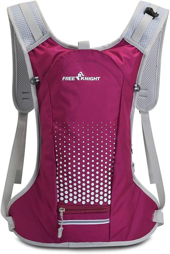 6L Waterproof Breathable Bicycle Cycling Backpack with Helmet Organizer Pocket,Hydration Pack for Biking Riding Running Hiking (Rose Red - without Water Bladder)