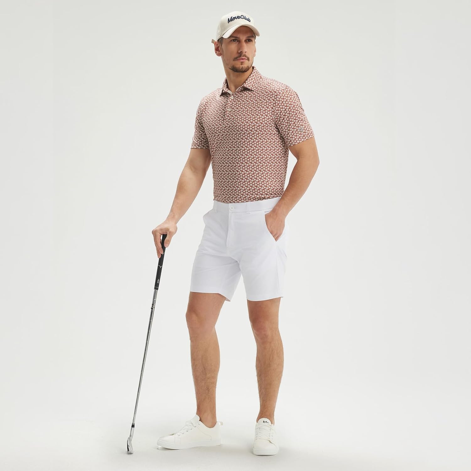 Golf Shirts for Men Dry Fit Short Sleeve Print Performance Moisture Wicking Polo Shirt