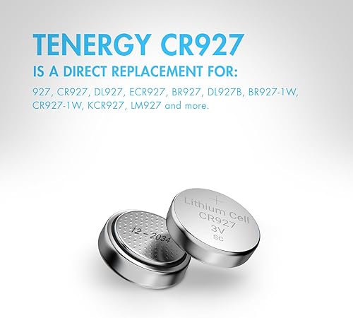 Miniatura 5 de Tenergy Batería de botón de litio CR927 de 3 V, para relojes, sensores de temperatura, botellas de agua inteligentes, controles remotos, paquete de 5