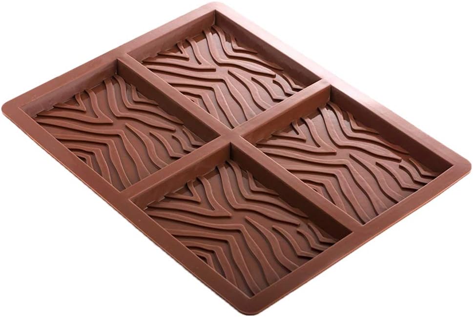 Silicone Moulds 4 Cell Zebra Print Chocolate Bar Sweet Moulds Candy Moulds Baking Silicon Bakeware Mold Shape Pattern Soap Wax Flexible Baking Mould