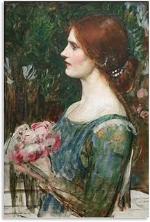 John William Waterhouseジョンウィリアムウォーターハウス画家の作品「花束」ポスター 印刷 ポスター キャンバス ウォールアート 画像 絵画 現代 芸術 壁の絵 け ソファの背景絵画08x12inch(20x30cm)