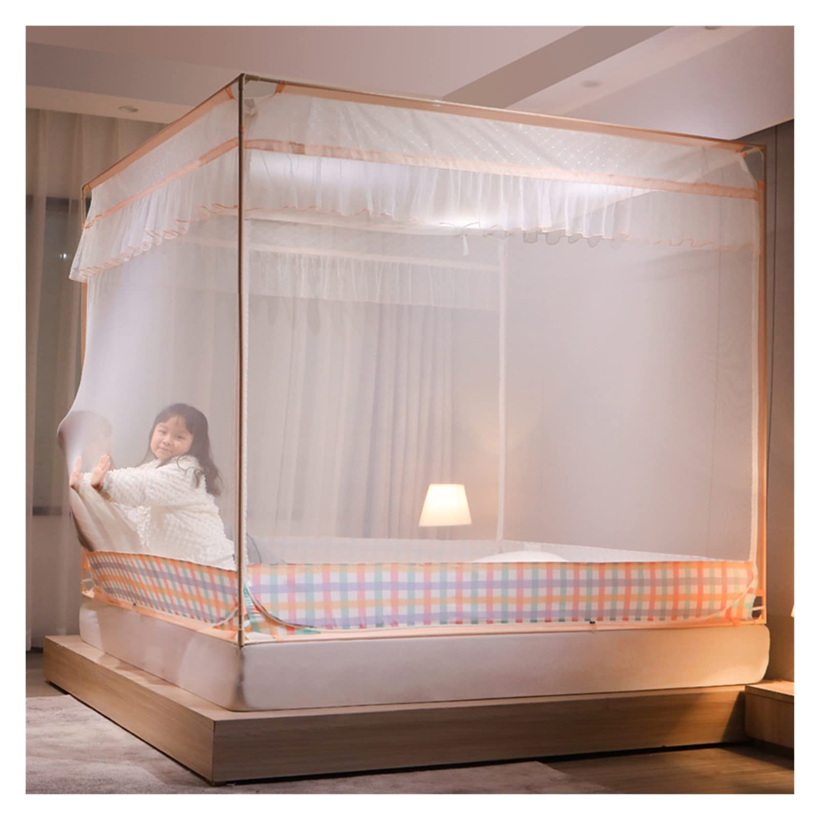 Moustiquaire pour lits extra large auvent spacieux et long couleur D