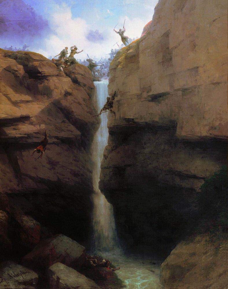 Bataille de Gunib 1869 peinture romantique pour passionnés d'histoire - 6