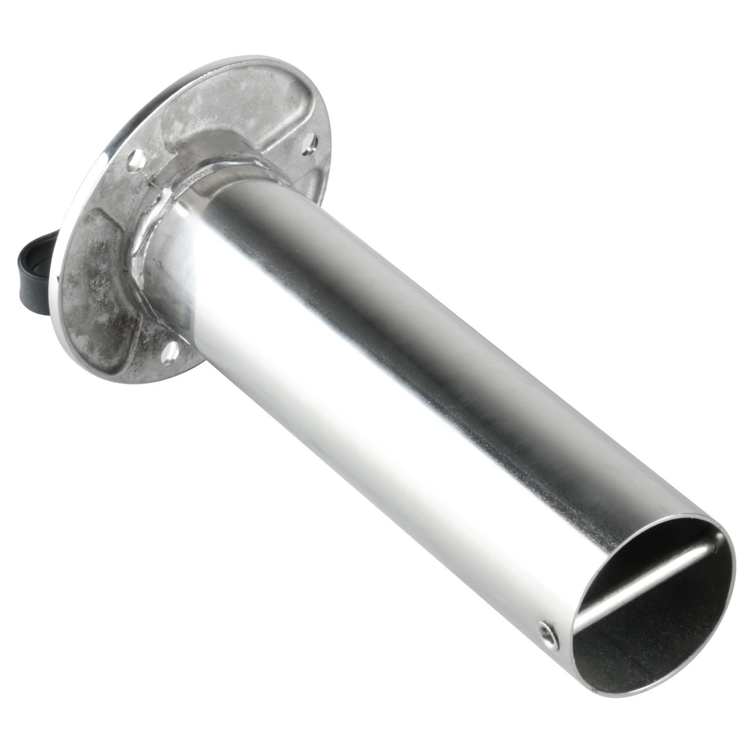 Amarine Made Lot de 2 supports de canne en acier inoxydable résistant aux UV 15 degrés avec capuchon et doublure en PVC noir