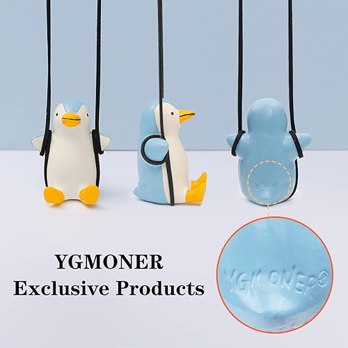 Miniatura 5 de YGMONER - Accesorio de pingüino para colgar en el espejo retrovisor del automóvil, accesorios divertidos para colgar en el interior del automóvil,