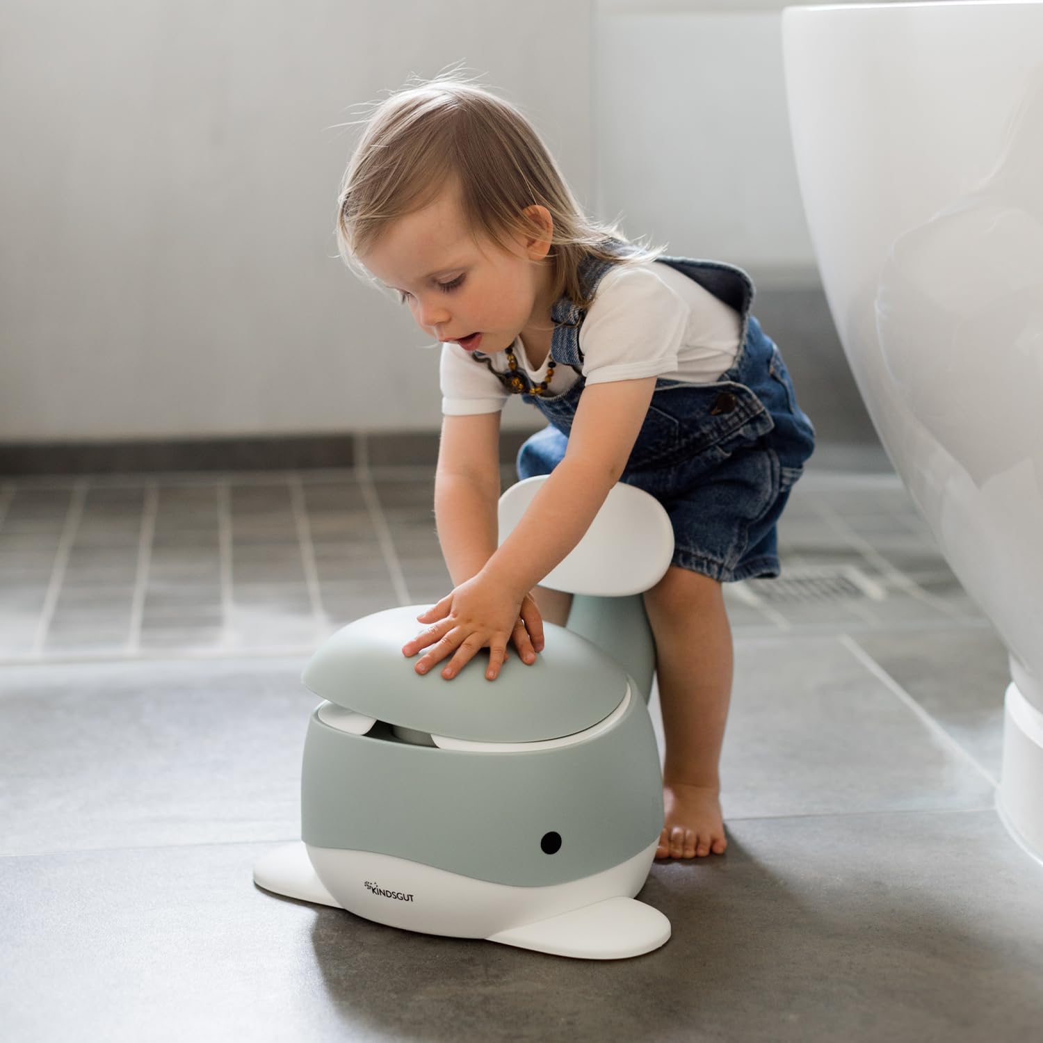 Kindsgut Whale Potty Training Toilet - Ergonomic Toddler Potty for Boys & Girls, Designed in Germany, Non-Slip & Easy Clean, Aquamarine