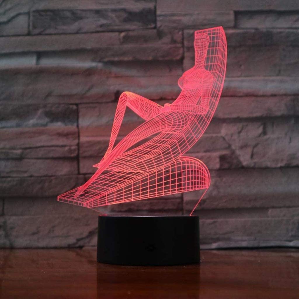 Lumières stéréoscopiques 3D, lampe LED tactile colorée créative, 23618487 mm