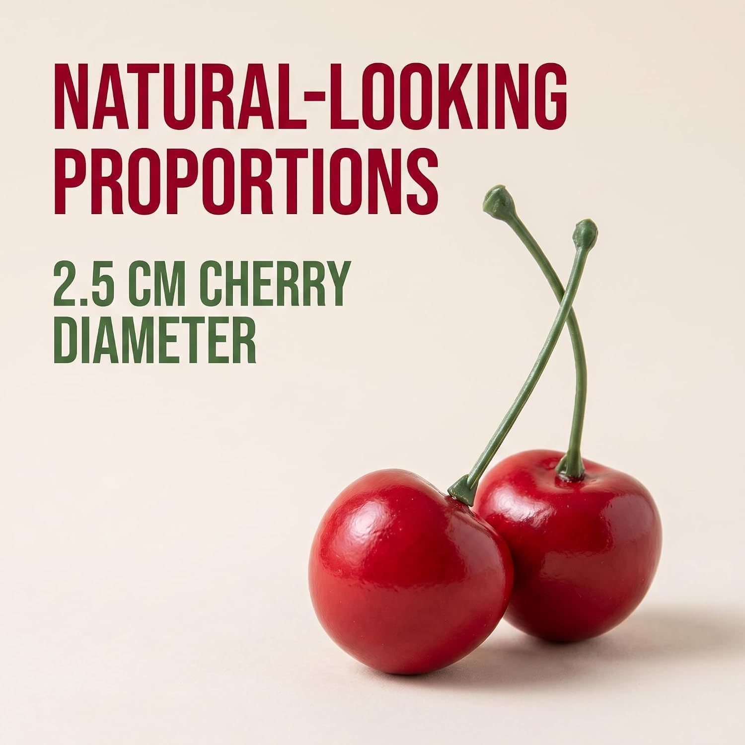 20Pcs Red Artificial Cherries, Realistic/Lifelike Fruit Cherry Ornament, Home Kitchen Party Decoration & Photography Prop, Plastic, 1x1x0.2 inches