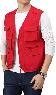 Men's Black Utility Fishing Vest Outdoor Summer Lightweight Work Photo Safari Cargo Vest