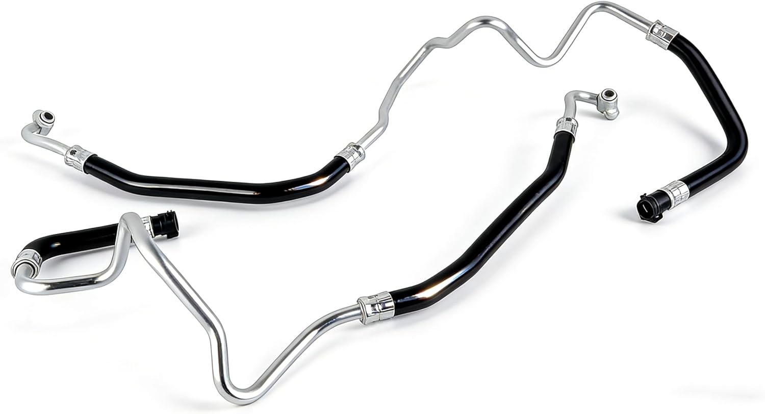 17227636879 & 17227636880 Engine Oil Cooler Hose Kit Oil Inlet and Outlet Line Pipe Compatible with 2009-2018 BMW 535i 640i 740i 740Li xDrive F07 F10 F06 F12 F13 F02