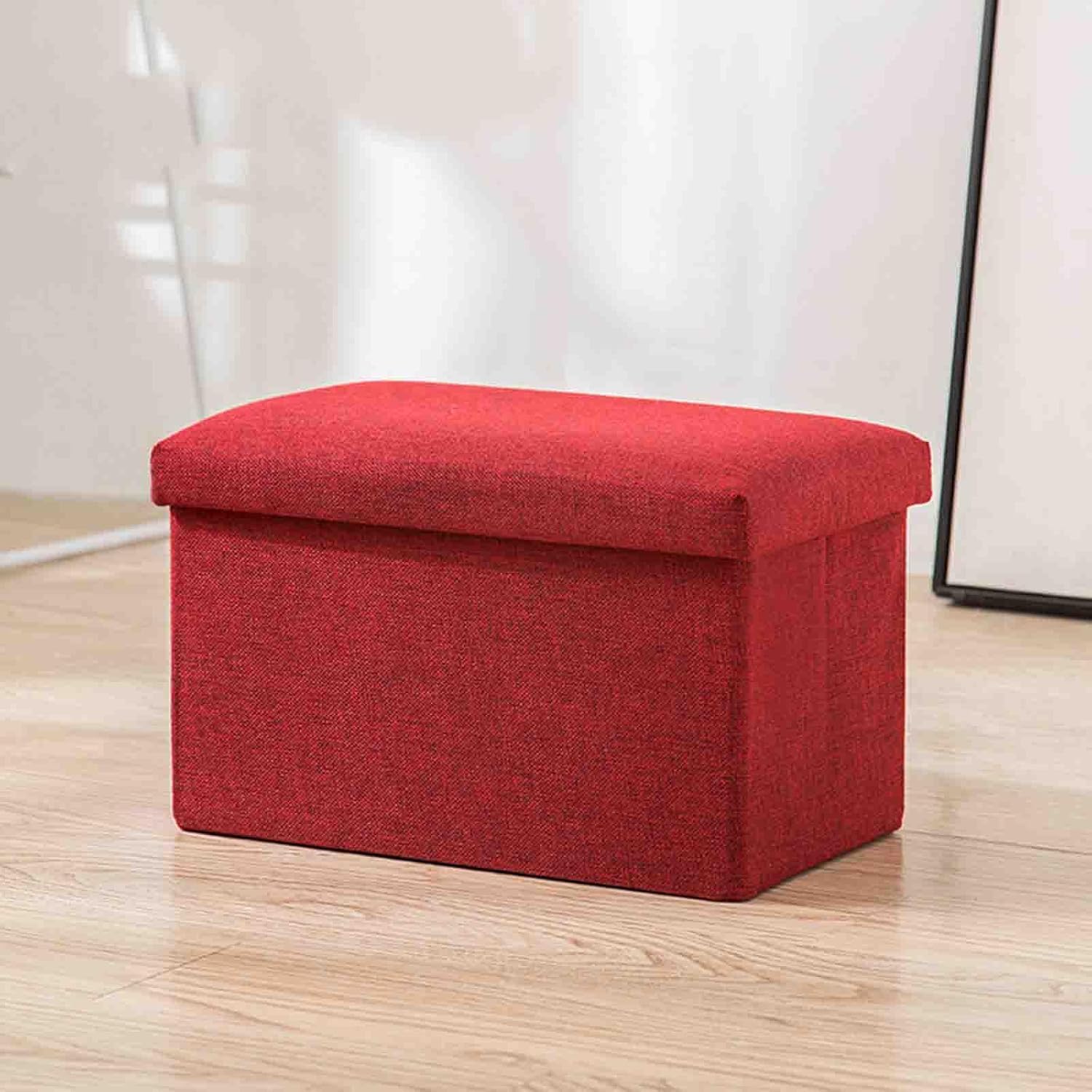 コンパクト 折りたたみ式 収納スツール 多機能 コットン フットスツール 大容量 スタイリッシュ 収納ボックス ソファ用 25x25