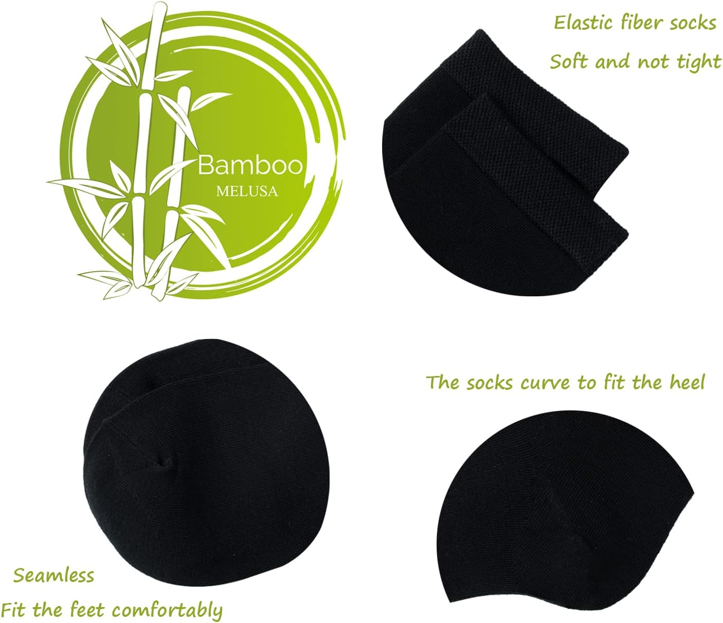 MELUSA 5 Pairs Bamboo Viscose Ankle Socks for Women, Soft Lightweight Breathable Seamless Toe Socks - Image 2