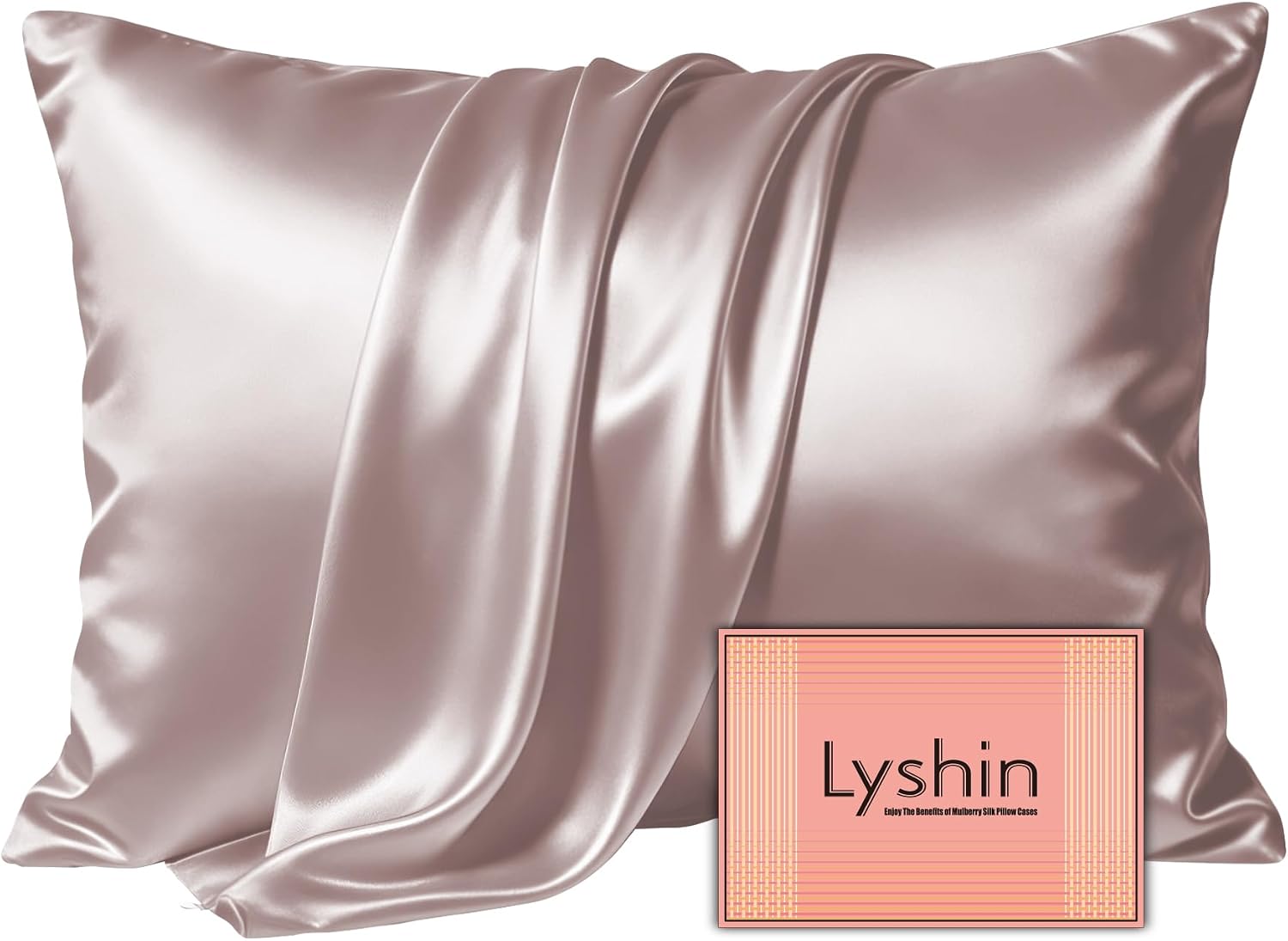  Silk Pillow Cases Standard Size with Hidden Zipper, Taupe | 19 Momme Mulberry Silk Pillowcase for Skin and Hair, Anti-Acne, Hypoallergenic, Cooling, Beauty Sleep, Gifts for Women