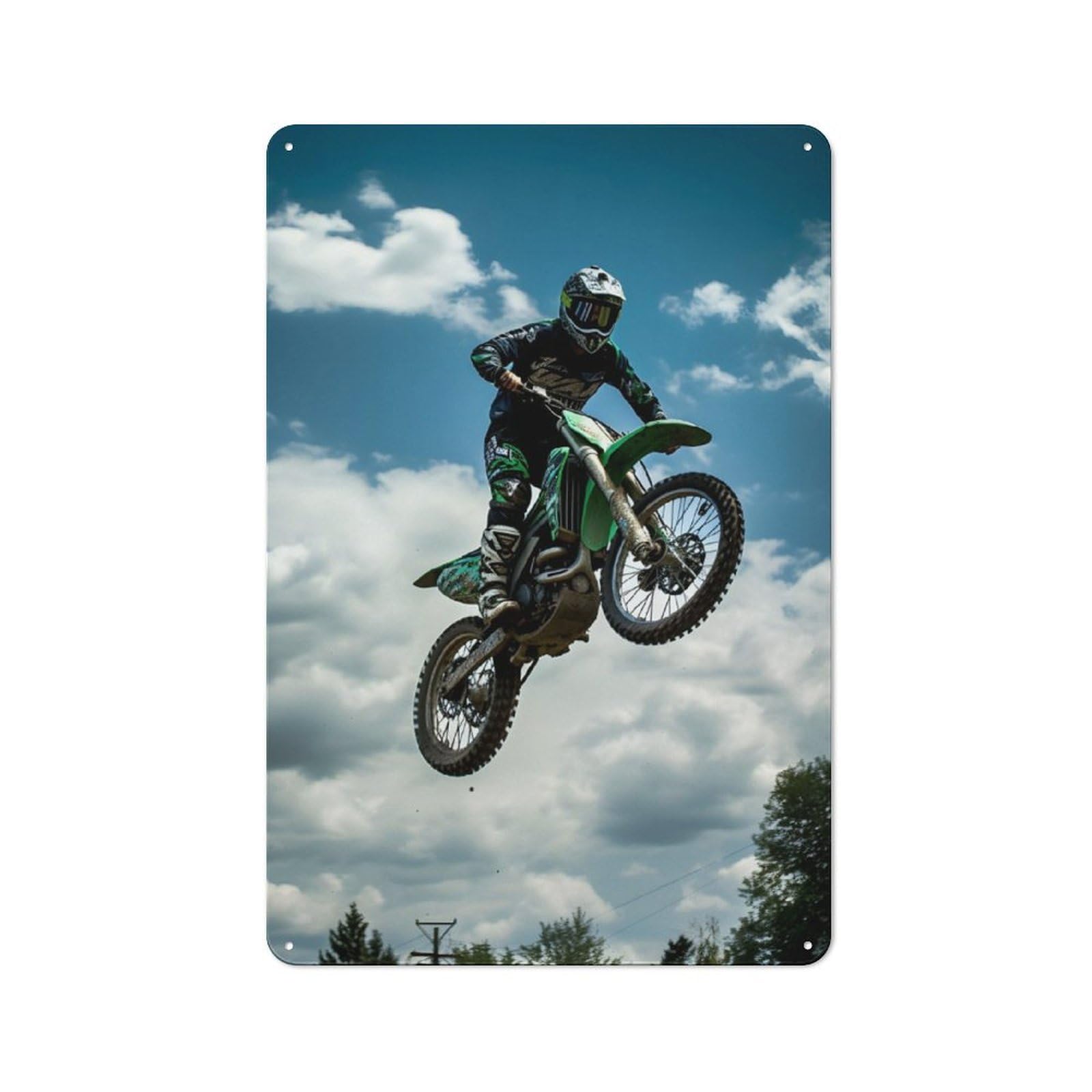 Junmoney Motocross Jump Retro-Style Metal Plaque 30X20cm For Garage Or Workshop, For Garage, Workshop And Man Cave Decoration