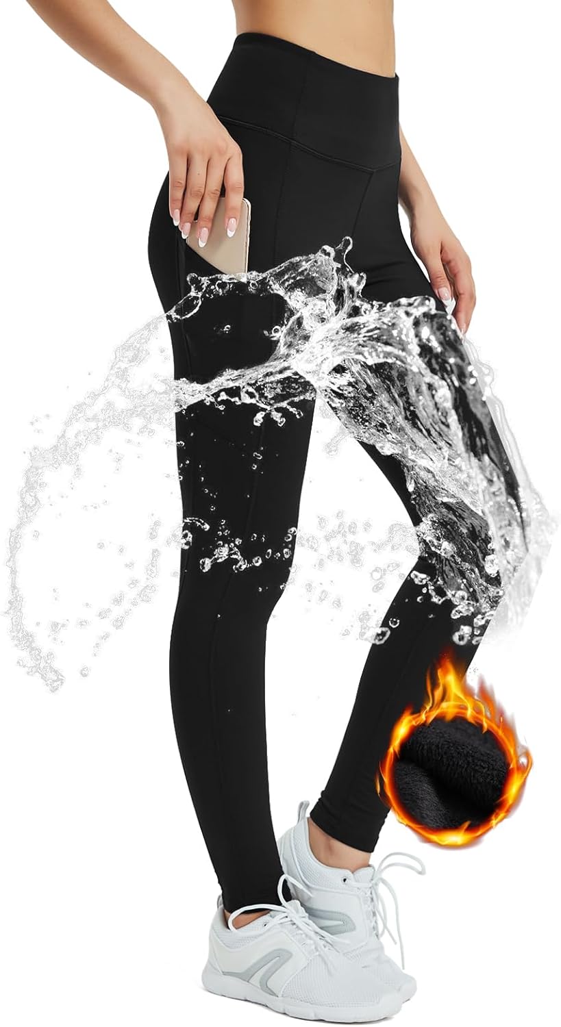 SP3LOPS Fleece Lined Leggings Women,Waterproof Winter Thermal Leggings for Women, Thick Warm Lined Yoga Pant Pockets SP3LOPS Fleece Lined Leggings Women,Waterproof Winter Thermal Leggings for Women, Thick Warm Lined Yoga Pant Pockets