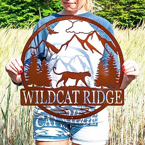 Metal Mountain Lion Name Sign | Wildlife Wall Decor