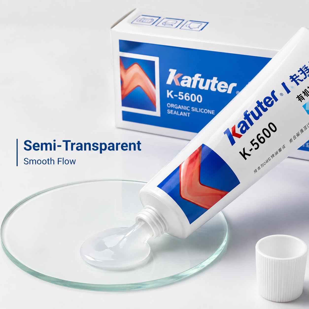 VIDOO Kafuter K-5600 Lebensmittelsicherer Silikonkleber Ungiftig Hochtemperatur Küchengeräte-Reparaturkleber Silikonkleber für Wasserkocher Teekannen - 300ml